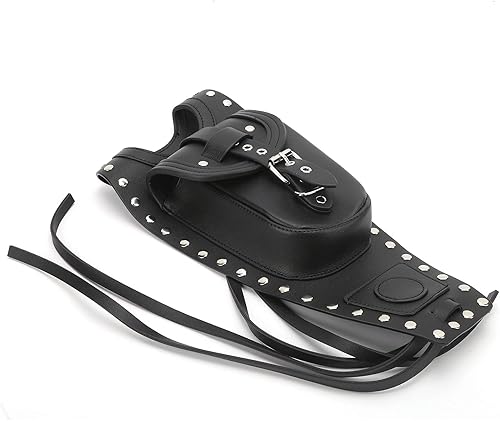 Tbest Funda de cuero para motocicleta, funda de combustible para motocicleta, funda de almohadilla de gasolina, cuero artificial negro para XLX1000