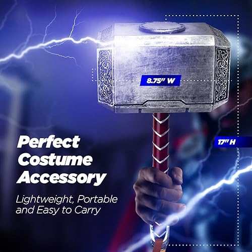 Miniatura 9 de Logest Martillo de Halloween para cosplay, pequeño y grande, martillo de espuma de poliuretano ligero, réplica perfecta con detalles texturizados,