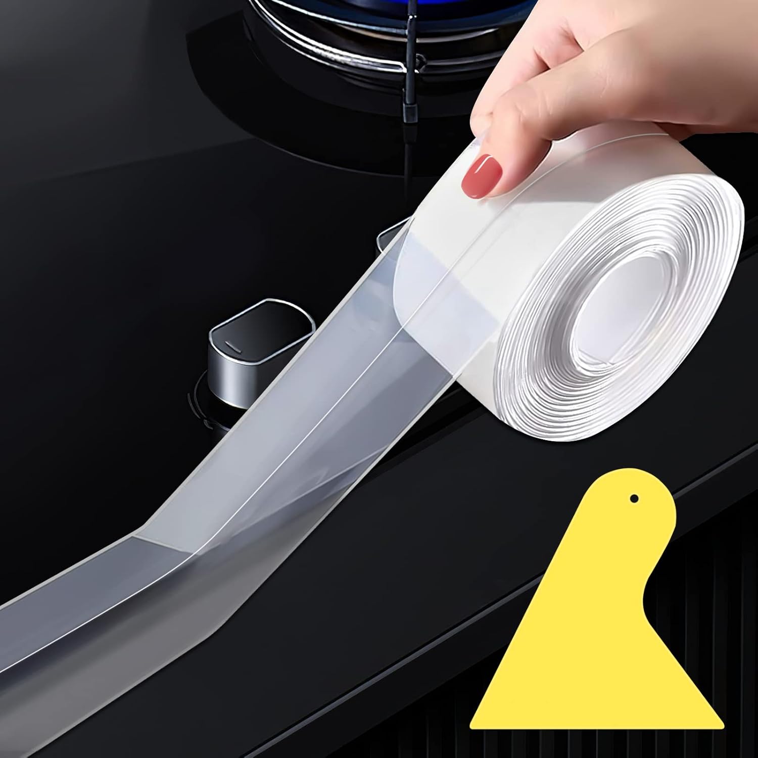 Sealant Tape, Waterproof Bath Sealant Strip, Self Adhesive Transparent