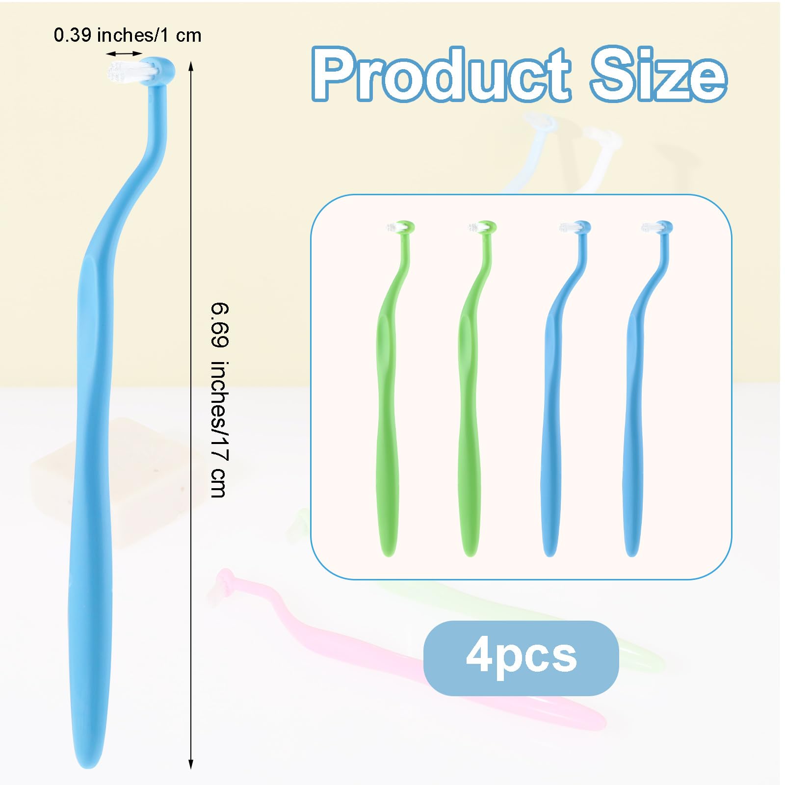 HRASY Orthodontic Toothbrush Small Tuft Toothbrush Tiny