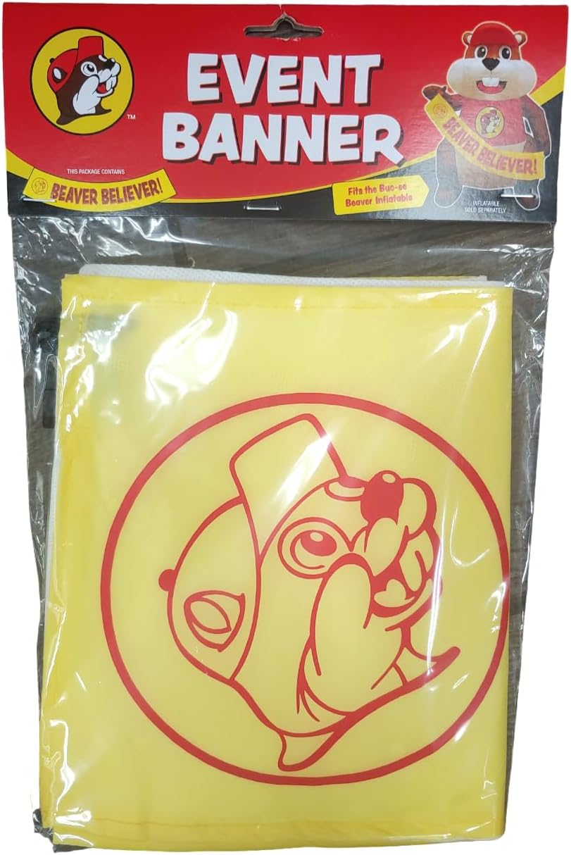 Buc-ee's Inflatable Beaver - Self Inflates, Lights Up, Stakes Included (Party Time Beaver-Believer Banner ONLY)