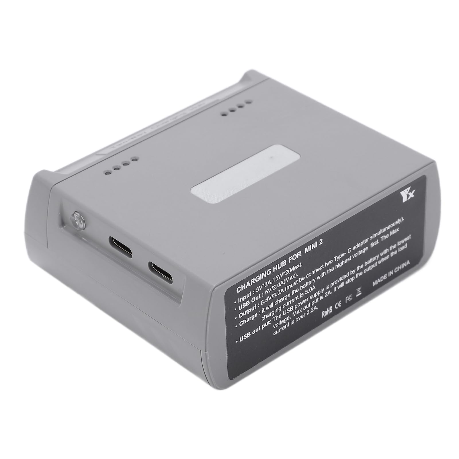 Oumefar Caricabatterie UAV Mini 2 Hub di Ricarica a Due Vie Caricabatterie Mini SE Compatibile per Mini 2/Mini SE Drone (Grigio)