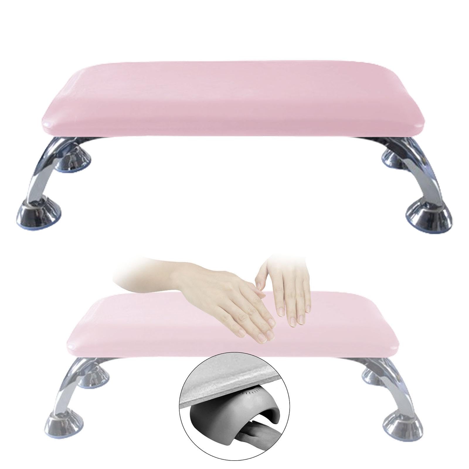 Oshhni Repose-ongles de Manucure, Repose-bras pour Ongles, Professionnel, Coussin de Main, Cuir PU, Repose-main pour Ongles, pour Technicien D'ongles, Indisp, Rose et argent