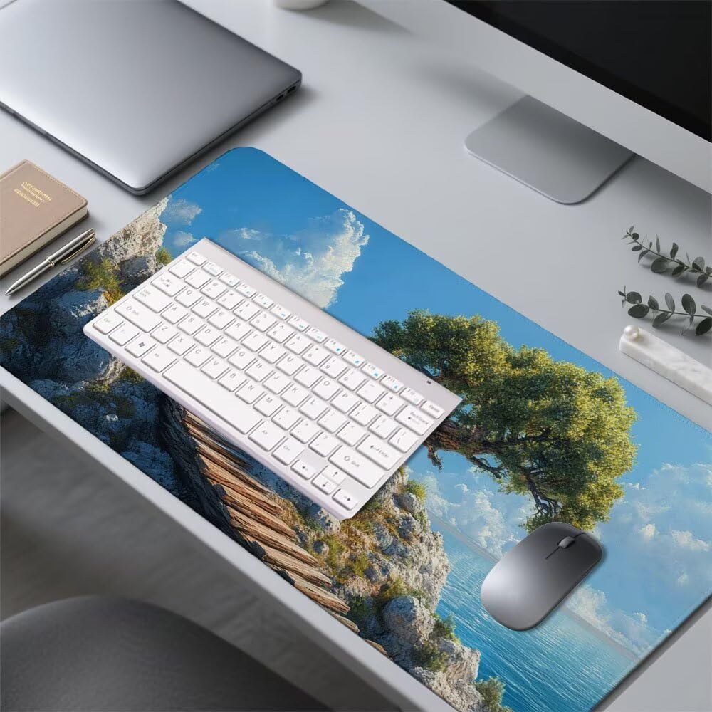 Podkładka pod mysz Drzewa Podkładka pod mysz 1000x400x3mm Niebieska Mata do gier Desk Mat, Ochraniacz na biurko, Akcesoria do gier, Poprawa dokładności i szybkości, dla PC Gamer, Laptop, Biuro, f-388