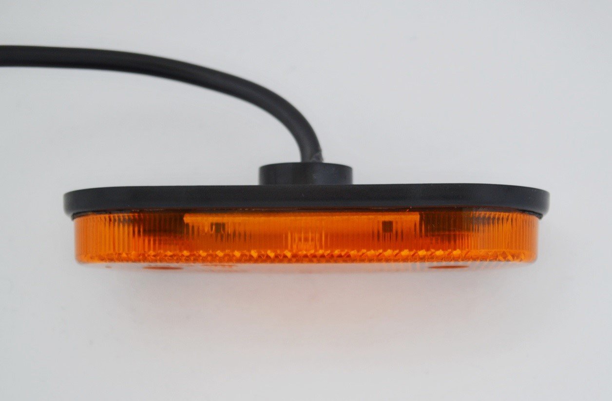 Lot de 4 feux de gabarit LED 12–24 V avec lentille réfléchissante orange et ambre - Marquage E - Pour camion, benne, caravane, camping-car, bus, van
