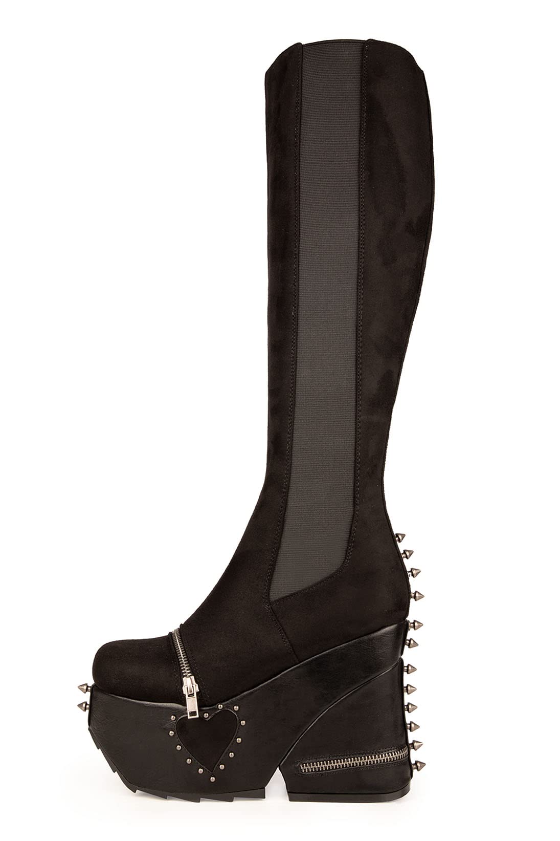 LAMODA Women's Spell On You Knee high Boot, Black PU, 7.5 UK