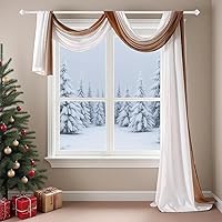 Vista 1 de NAPEARL Cenefa de Bufanda Ombré para Ventana, Cenefa Romántica de Voile Degradado para Telón de Fondo de Ceremonia, Arco de Boda, Dormitorio