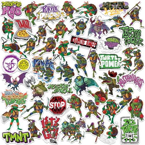 Tales of The Teenage Mutant Ninja Turtles 50ct Vinyl Large Deluxe Stickers Variety Pack Laptop Water Bottle Scrapbooking Tablet Indoor/Outdoor
