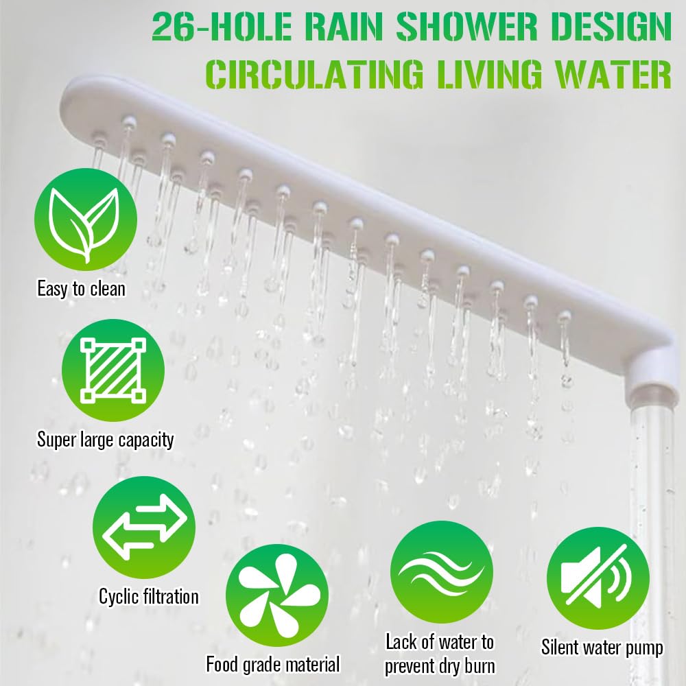 Bañera Automática para Loros, Baño Automático para Pájaros, Bañera Multiusos para Pájaros, Caja de Baño para Loros con Múltiples Grifos para Cacatúas, Periquitos y Tortolitos