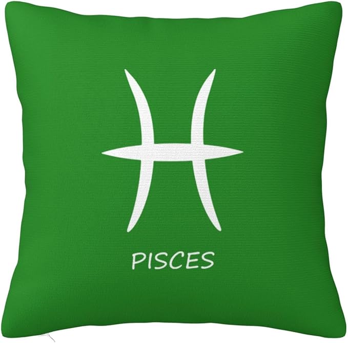 Pisces Sign Throw Pillow Covers 22x22 Inch - Soft Decorative Pillowcases for Couch, Bed & Sofa - Indoor Living Room Home Decor