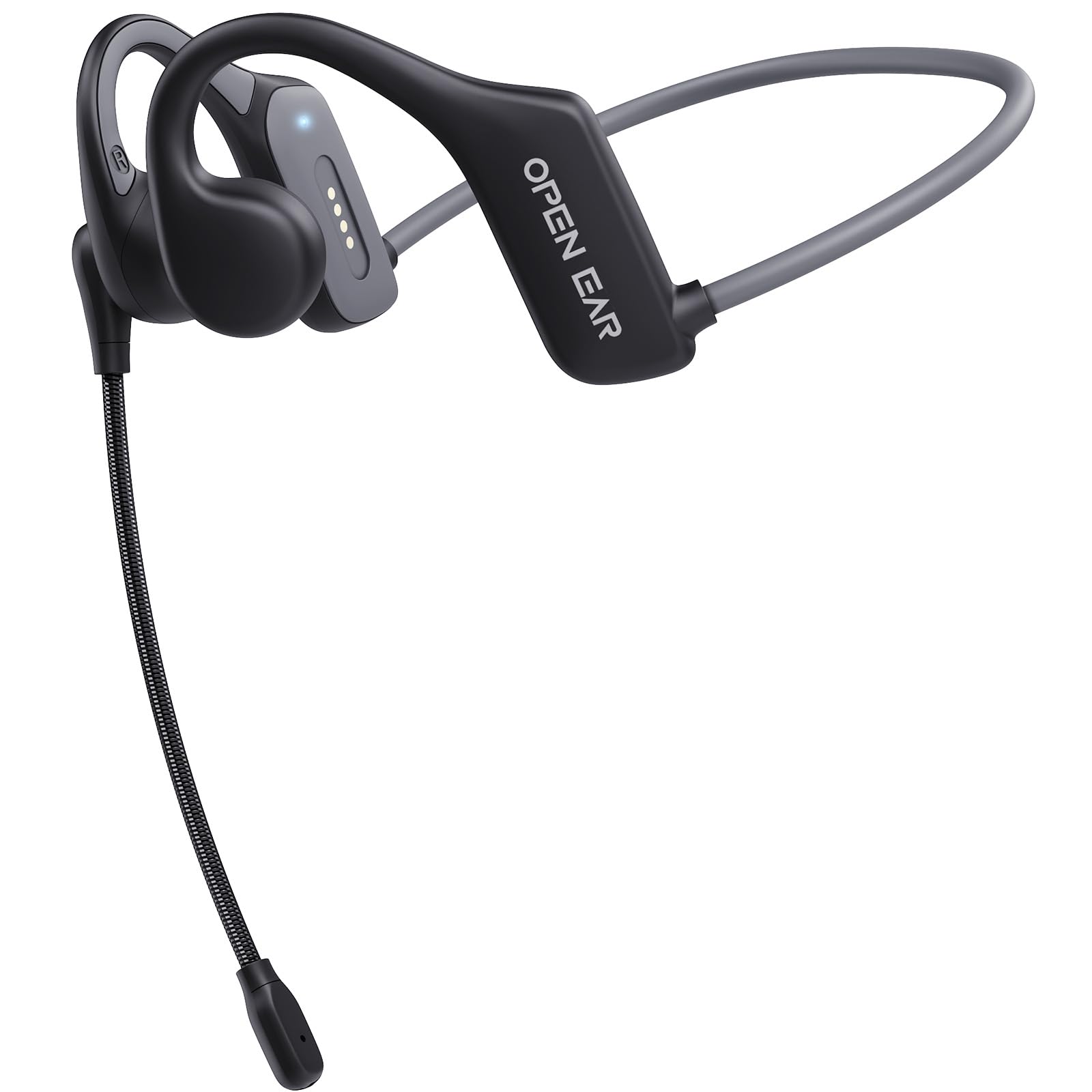ヘッドセット Bluetooth、骨伝導イヤホン Bluetooth 6.0 ENC DSP高精度ノイズキャンセリングマイク付きイヤホン、最大15時間超クリアな通話 2台接続、 270°マイク IP55防水 マグネット急速充電 耳を塞がない周りの音を拾わないオープンイヤーヘッドホン