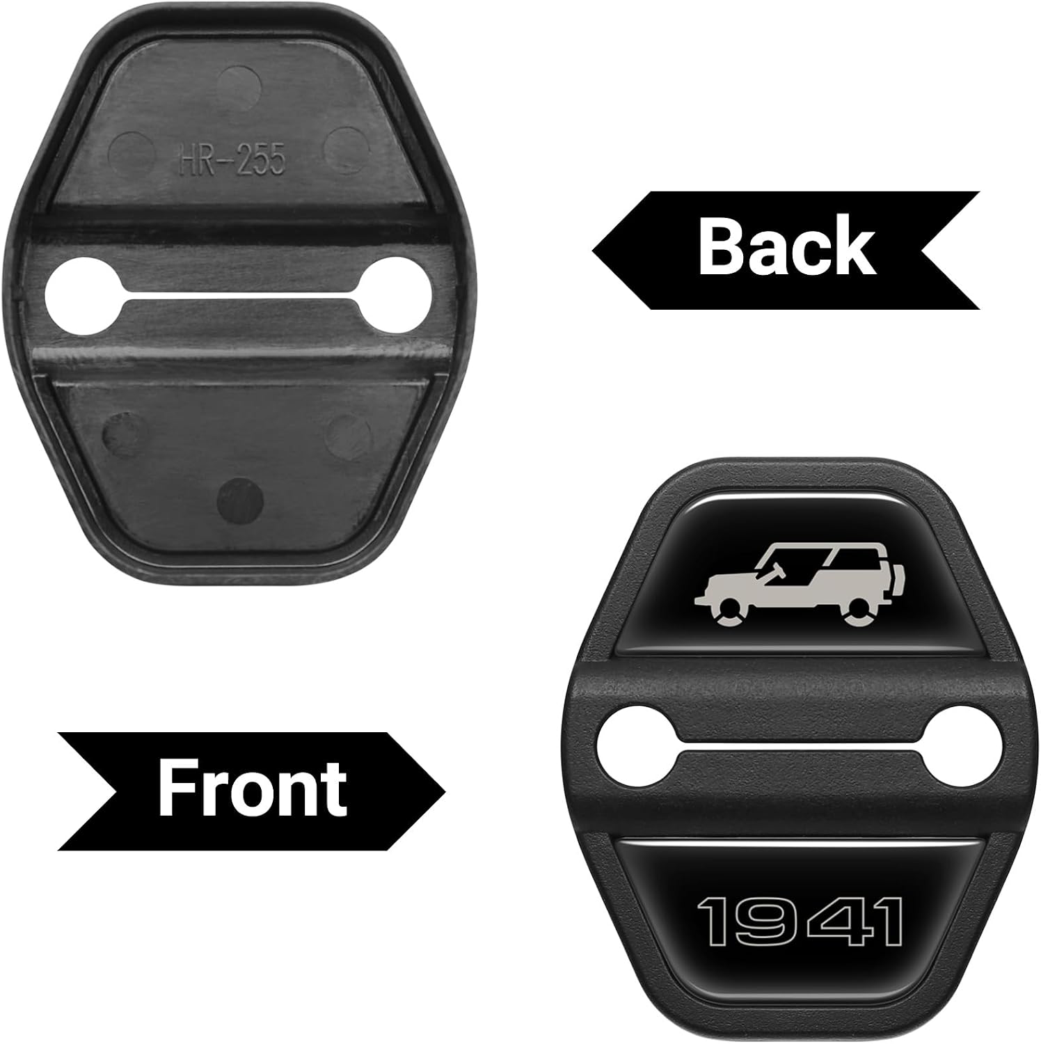 6PCS ABS Door Lock Cover for Jeep Wrangler JL JLU 2018-2025 4XE Unlimited Sahara Sports Rubicon Gladiator JT Door Latch Lock Trim Cover Car Interior Decoration Parts Accessories (ABS Black)