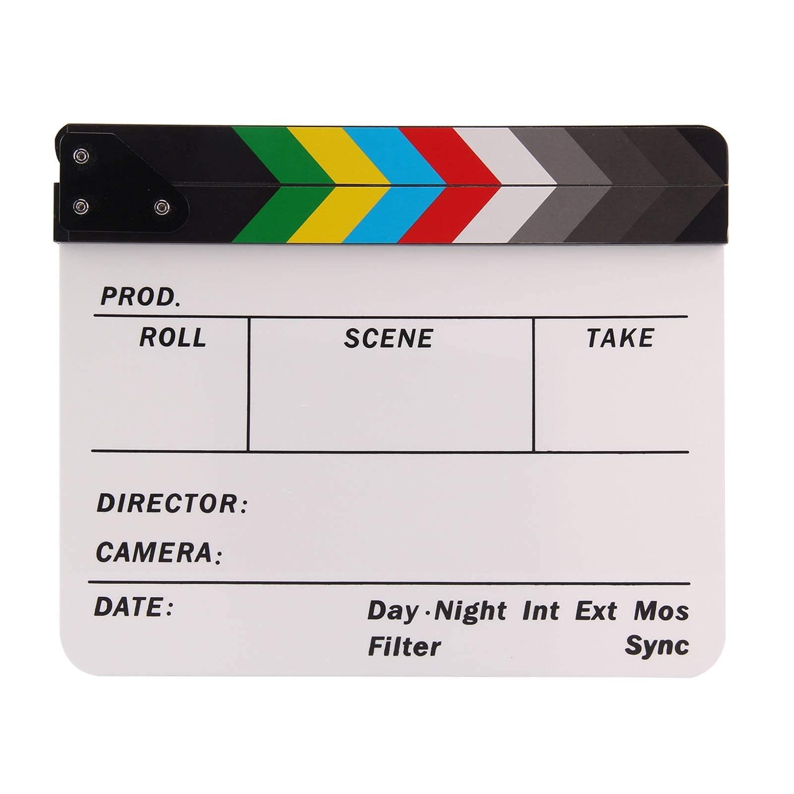 Clapperboard de film en acrylique effaçable à sec pour appareil photo, studio de cinéma, maison