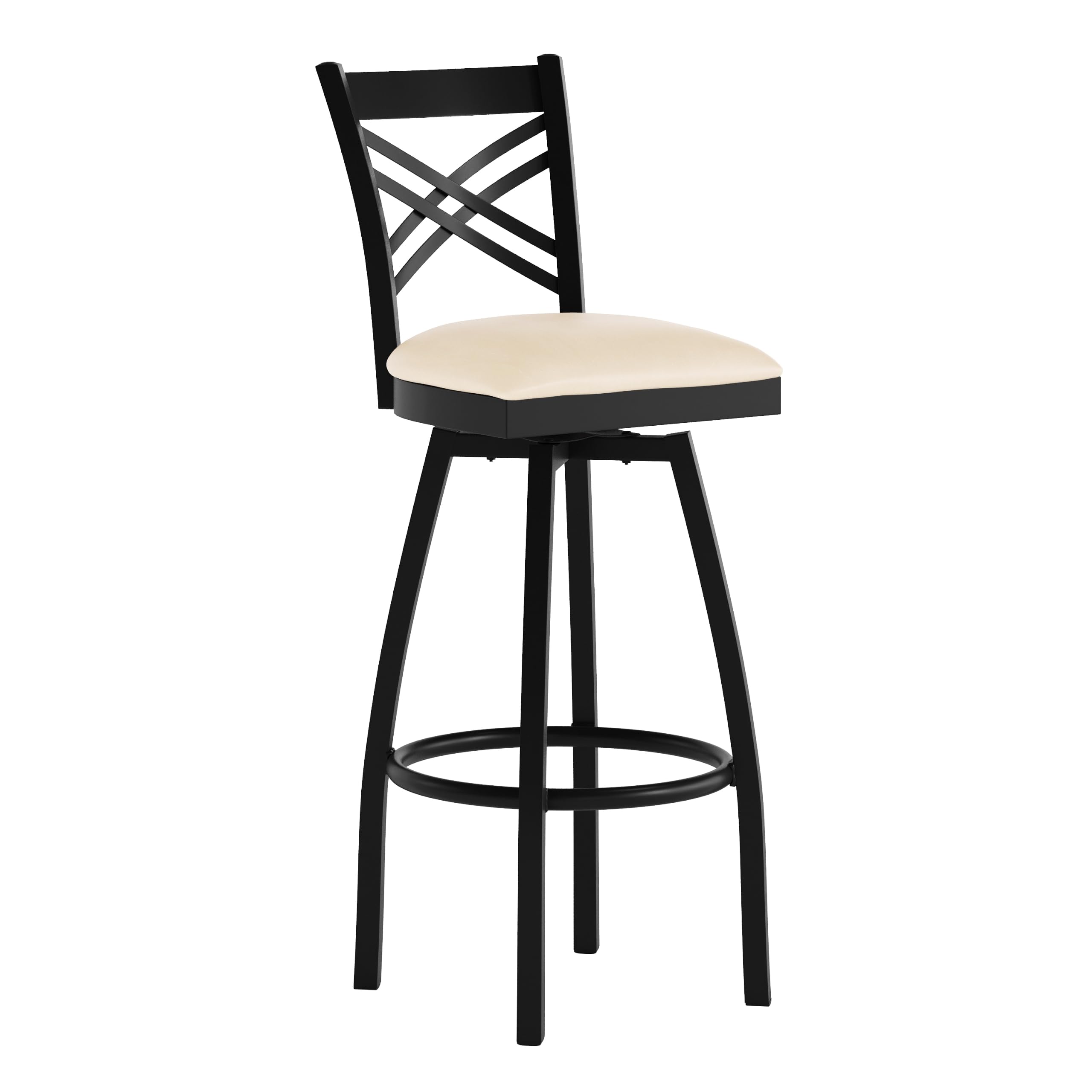 Flash Furniture Tan Vinyl Seat/Black Metal Frame / Set of 1 / Traditional Barstools
