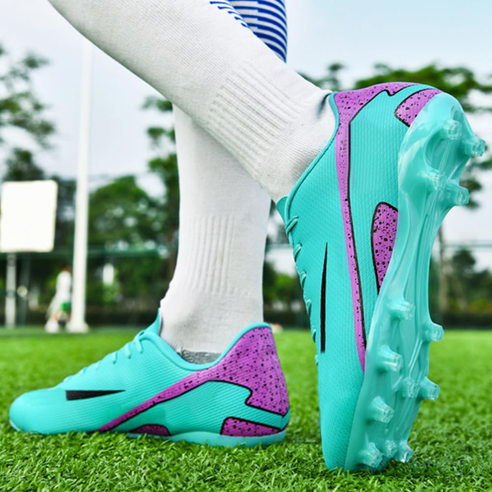 Zapatillas de Fútbol Mujer Spike Aire Libre Atletismo Entrenamiento Botas Profesionales Calzado de Fútbol Tacos de fútbol Deportivas Unisex Azul 39 EU