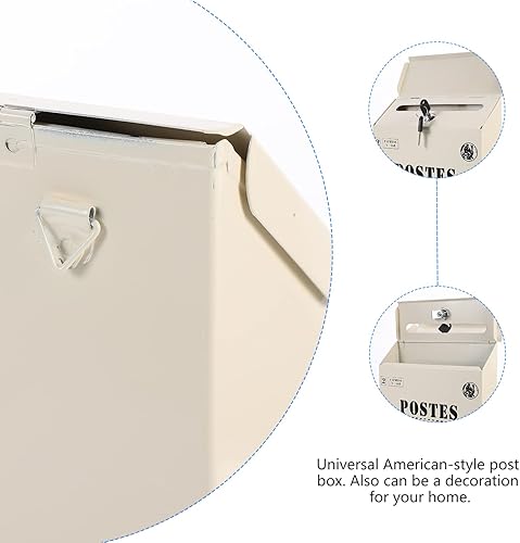 Miniatura 6 de Homoyoyo Buzón de caída para colgar en la pared caja para colgar en el hogar correo postal con decoración de hierro habitación de pago pared de