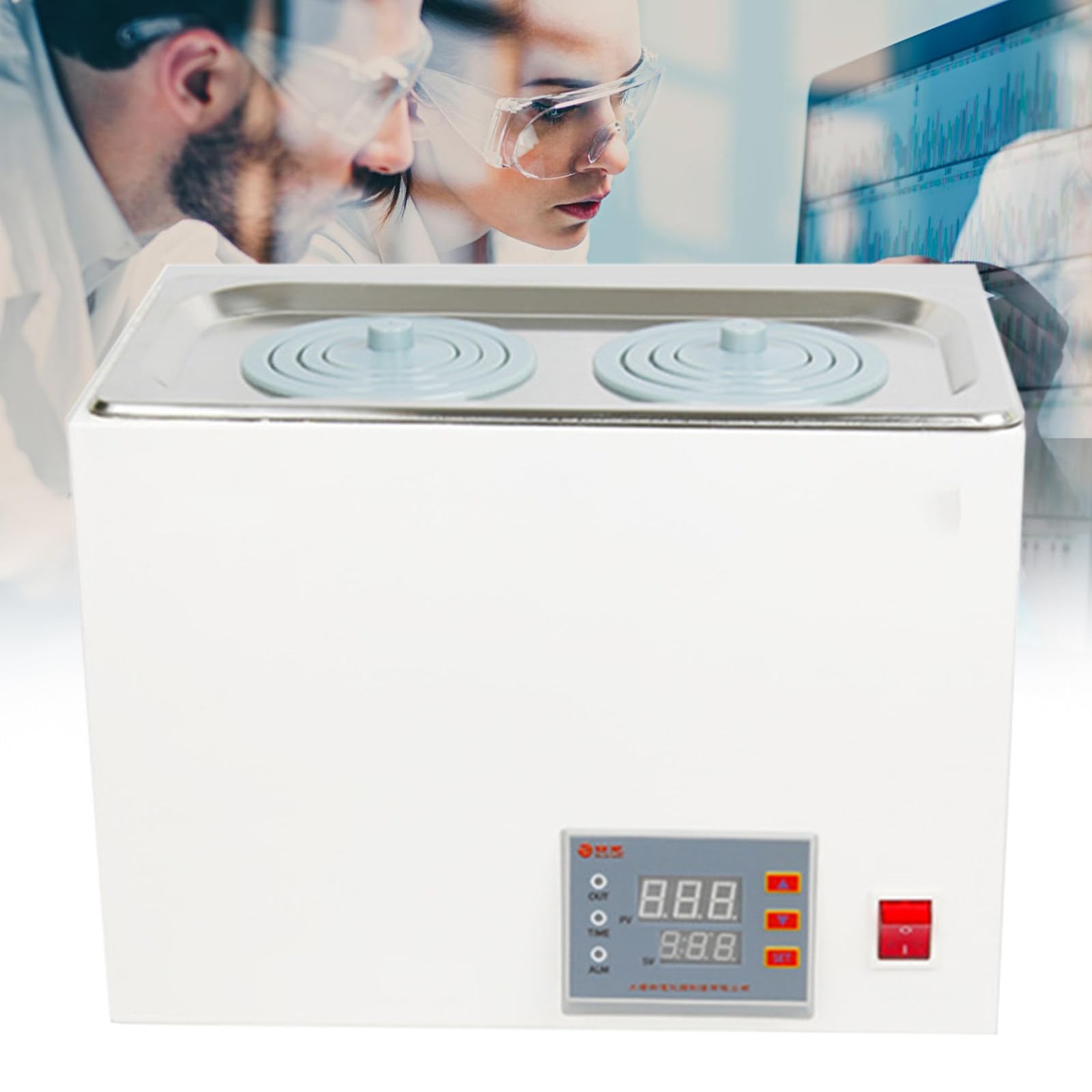 5L/8L/15L Digitales Thermostat-Wasserbad, elektrische Heizung, Thermostat-Wasserbad, digitale Labor-Wasserbadheizung mit Timer, einstellbare Temperatur für Labor, biologisches Experiment 2holes
