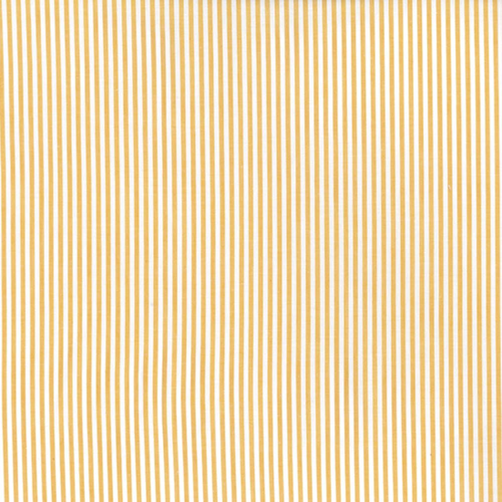 Oh Sew Crafty Limited Ochre Chambray 100% Yarn Dyed Cotton Fabric Candy Stripes Lines 144Cm Wide (Sold Per Half Metre) (Ochre)