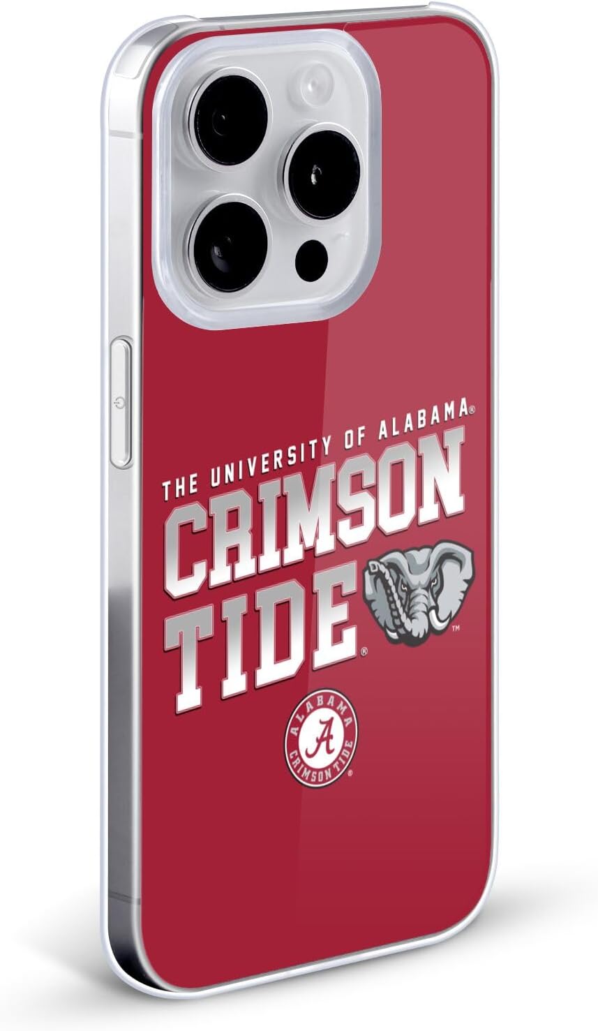 Head Case Designs Officially Licensed University of Alabama UA Crimson Tide Hard Back Case Compatible with Apple iPhone 15 Plus