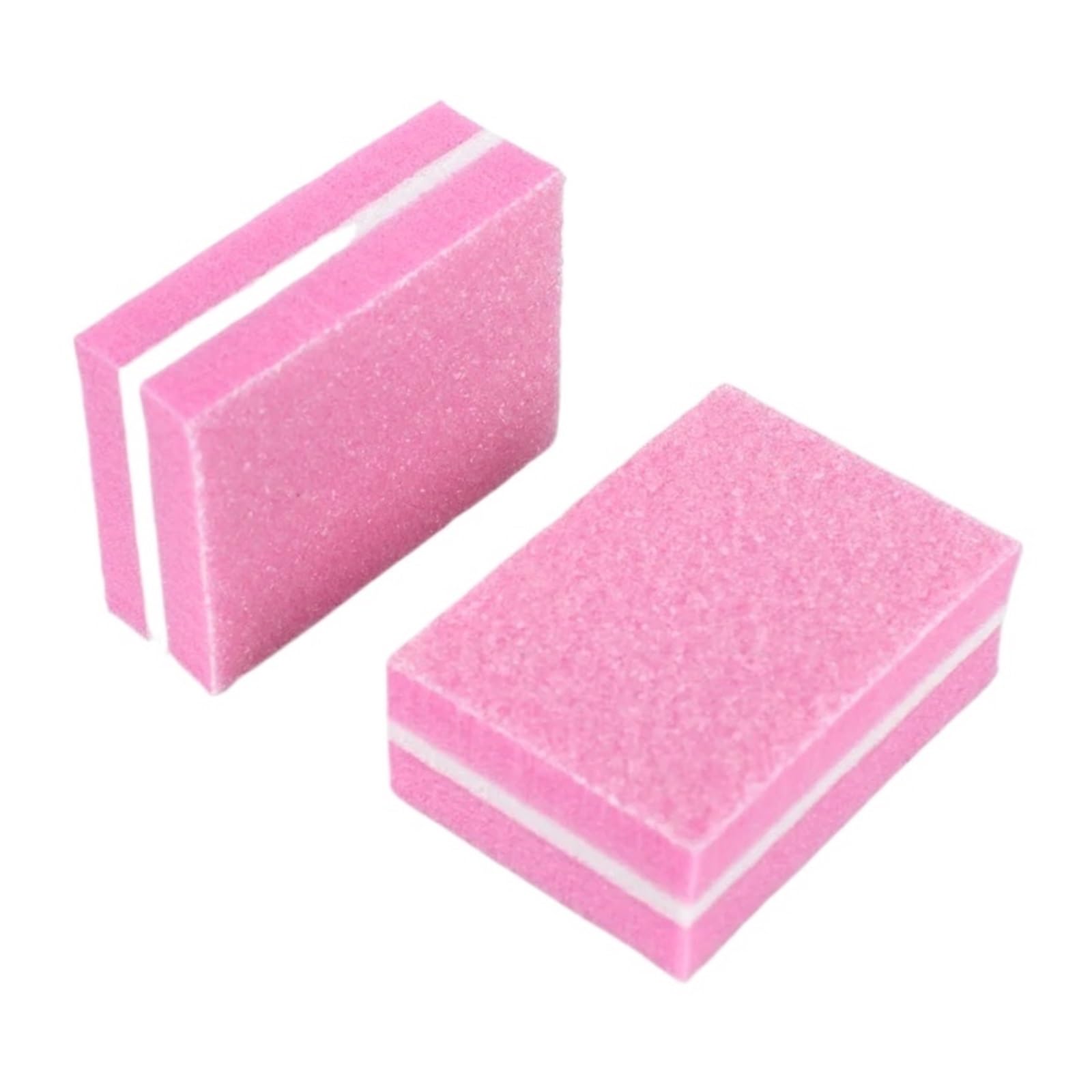 100 szt. Pilnik do paznokci 100/180 Jednorazowy bufor Blok gąbkowy Narzędzie manicure dla kobiet(Pink)