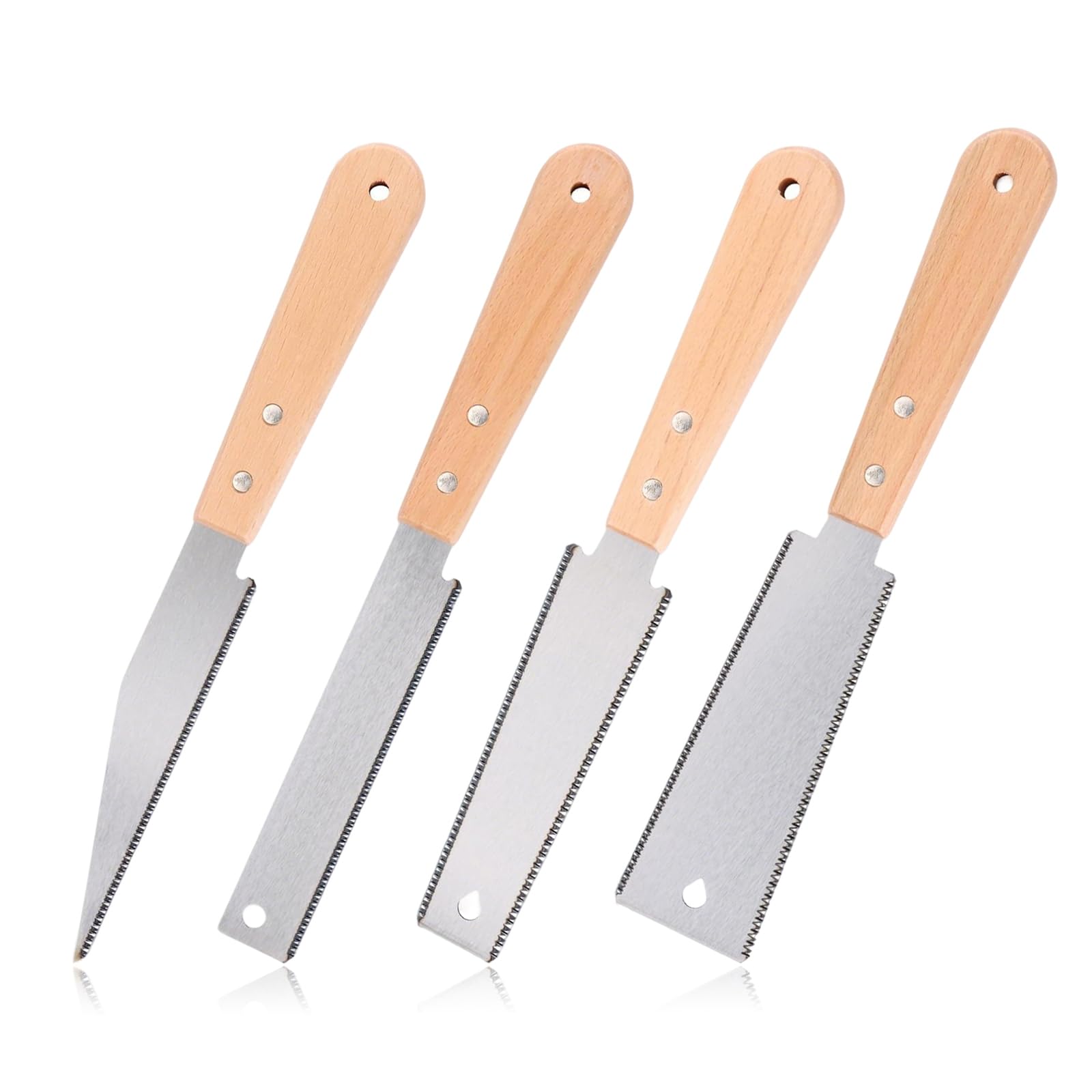 4 Pcs Japanese Hand Saws,Pull Saw, Flush Cut Small Pull Saws for Woodworking, Fine Tooth Double Edge Woodworking for Trimming and Handmade DIY Pruning