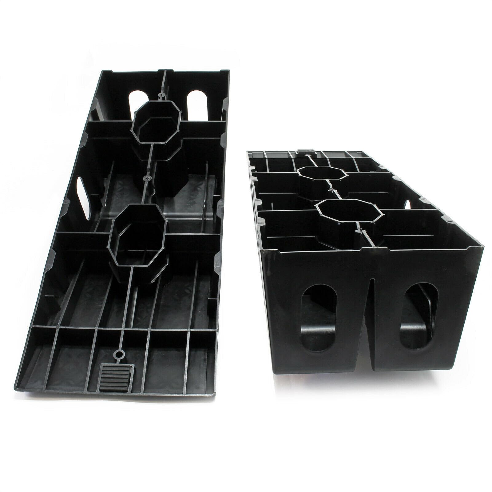 Lot de 2 rampes d'accès, rampes de seuil, plate-forme élévatrice en polypropylène, noir, 90 x 33 x 22 cm, jusqu'à 2,5 tonnes