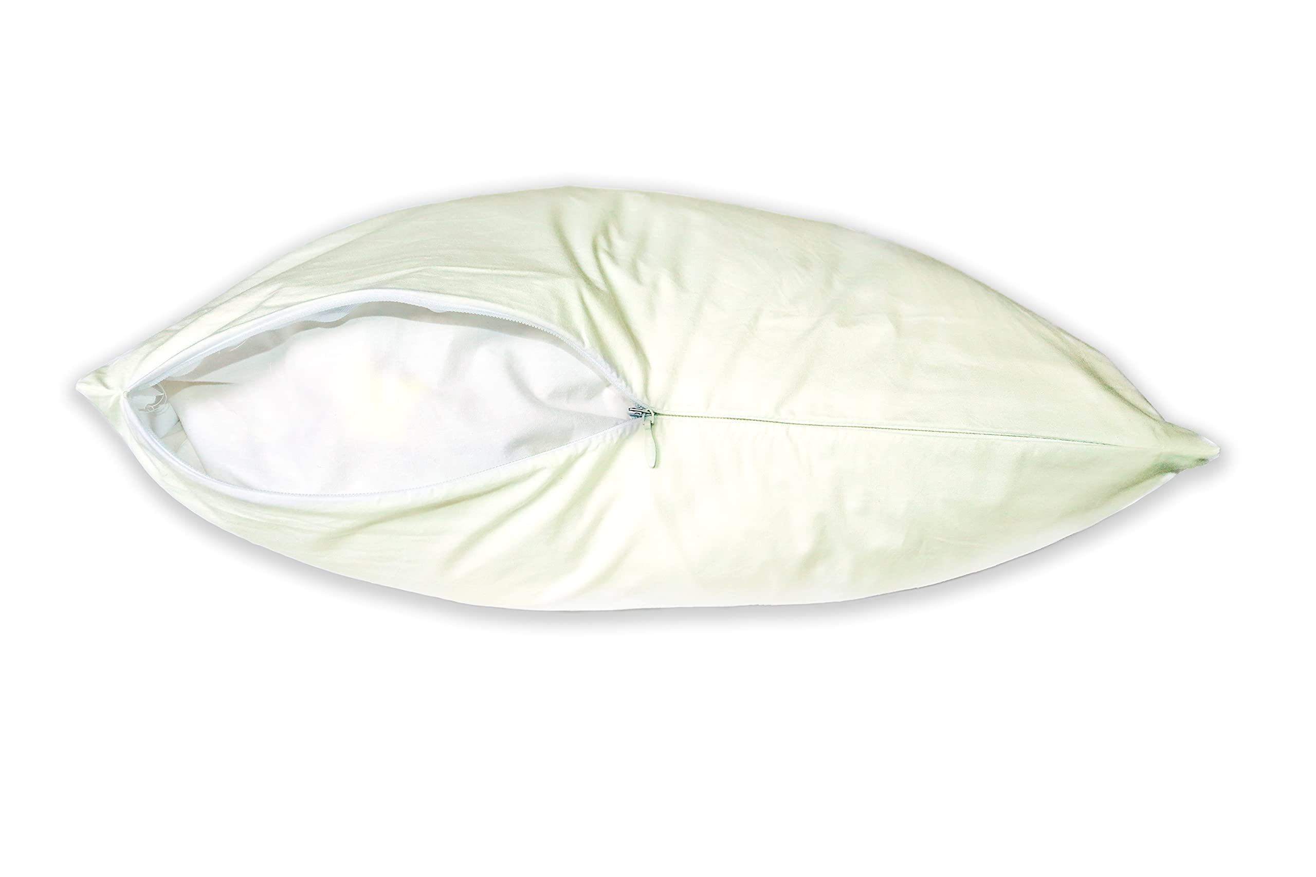 Luxorate Luxury Zipper Close 233tc 100% Cotton Downproof Feather proof Cushion Pillow Protector White or Cream (Cream, 20x20)
