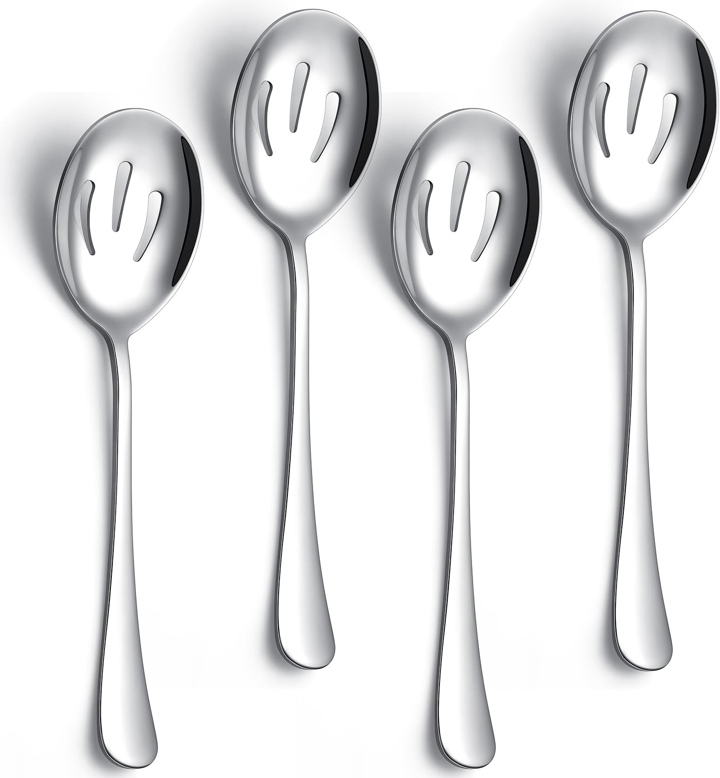 Serving Spoons 8.7 Inches Slotted Serving Spoon Large Cutlery for Catering Buffet, Mirror Polished, Dishwasher Safe, 4 Pieces