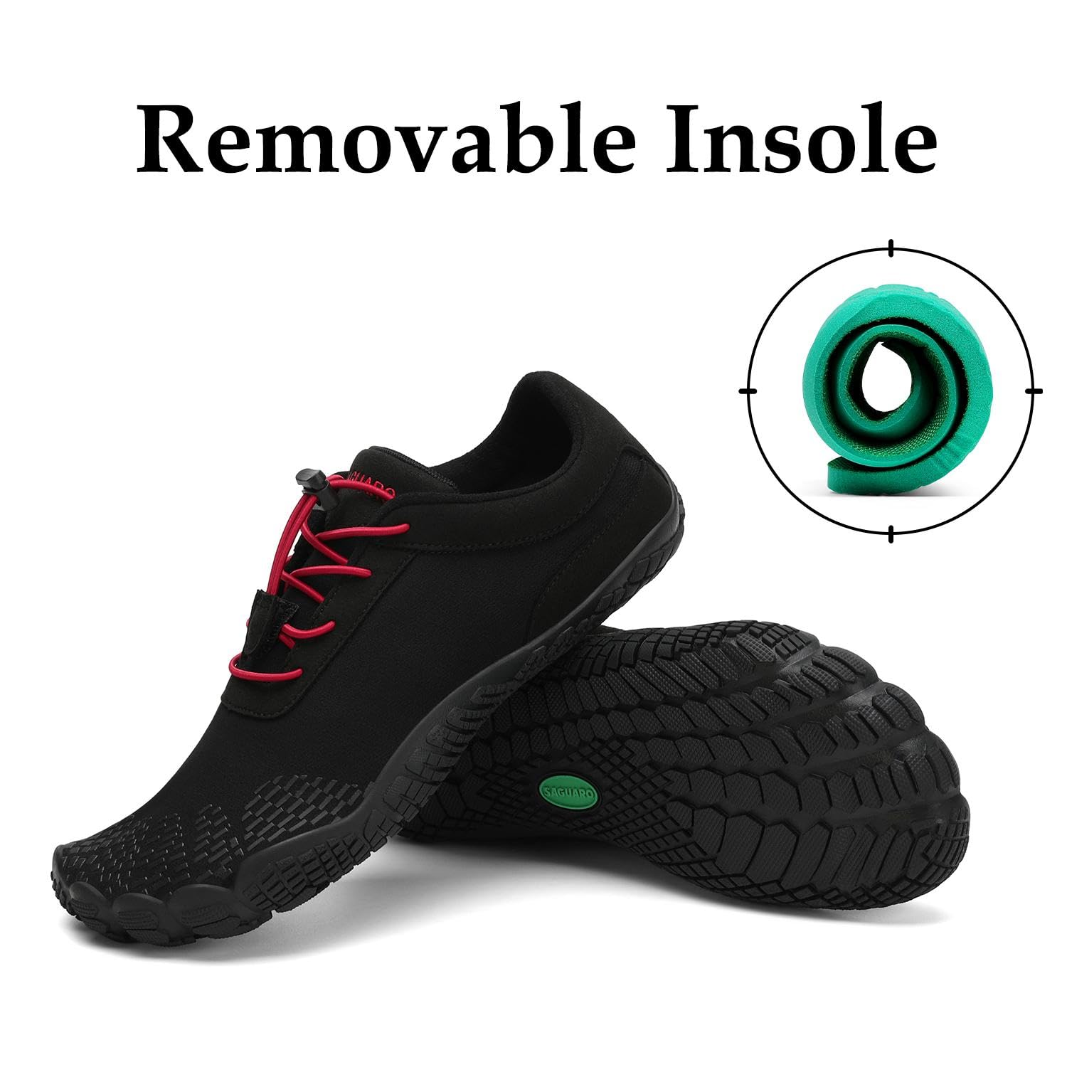 SAGUARO Zapatillas Minimalistas Barefoot Hombre Mujer - Ligeras Antideslizante Respirable - con Caja Tox Ancha y Suela Zero Drop — view 7
