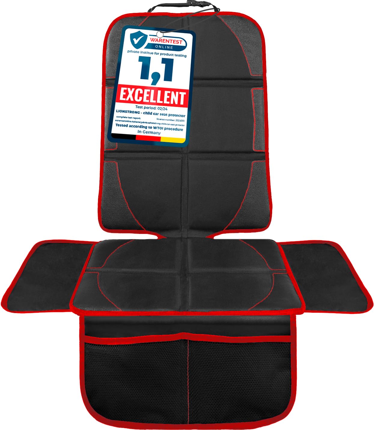 LIONSTRONG® Car Seat Protector for Child Seat [ISOFIX compatible]- Seat Cover for Infant Seat waterproof - Carseat Seat Protectors Baby - Car Seat Mat Dirt resistant - black — view 9