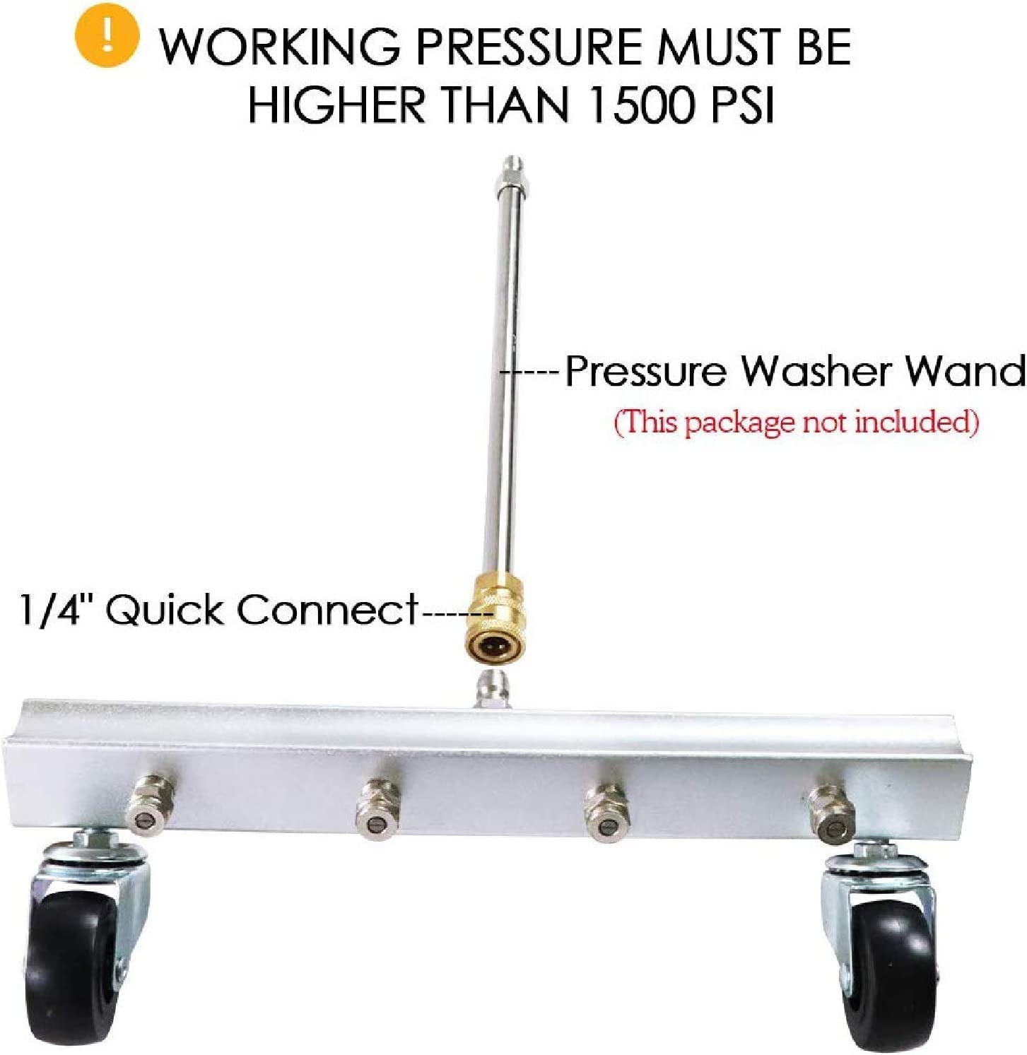 YUET Escoba de agua para lavadora a presión, limpiador de lavadora eléctrica de 13 pulgadas, para acera, patio, entrada, cubierta, entrada de barrido, 4000 PSI, 33 cm (lavadora a presión + varitas)