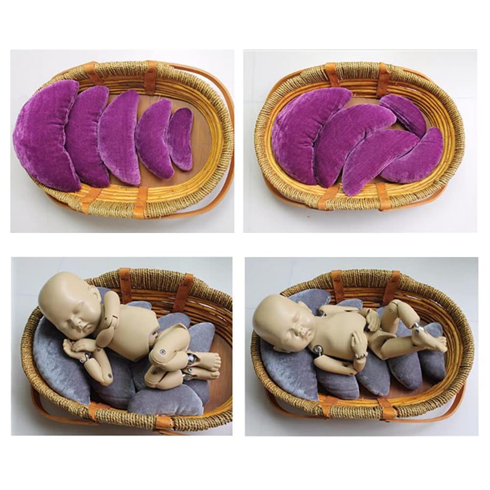 LICHENGTAI Almohada de Fotografía para Recién Nacidos, Cojín de Luna, Juego de Apoyo para Posar Bebé, Almohada para Posar Fotos, Accesorios para Posar para Bebés