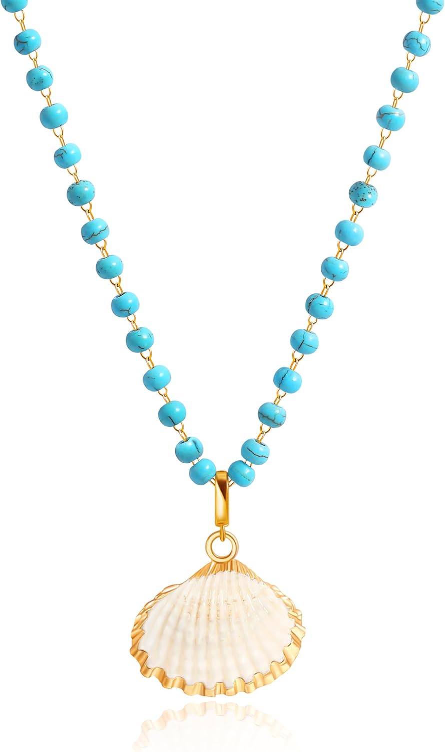 Aobei Pearl 18K Gold Plated Pendant Necklace for Women Dainty Gold Chain Choker Love Heart Disc Coin Pearl Cross Toggle Jewelry