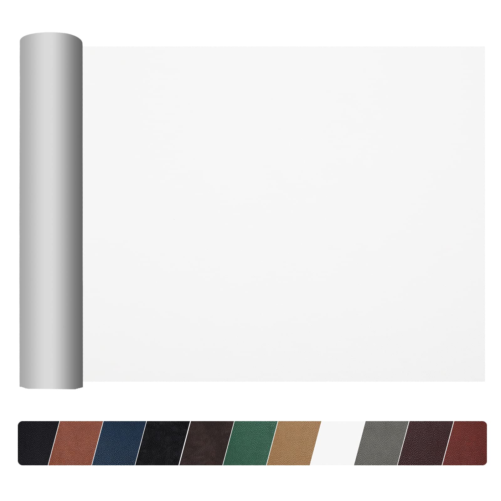 Cinta de parche de reparación de cuero para sofá de 15 x 60 pulgadas, grande, autoadhesiva, asiento de coche, muebles de cuero, kit de parches de reparación de vinilo (15 x 60 pulgadas, blanco)