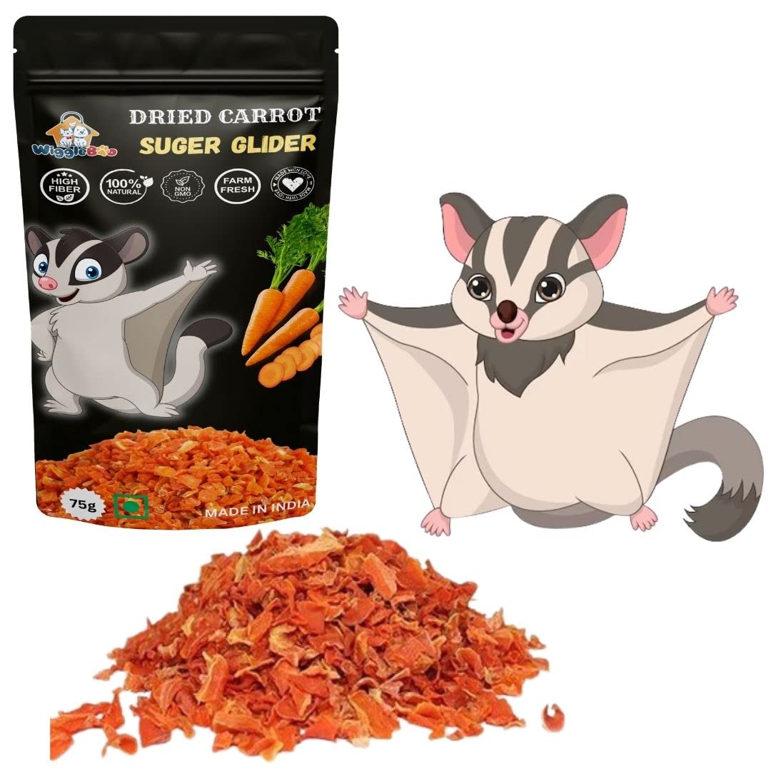 WiggleBoo Sugar Glider Treats || Crunchy & Delicious || Nutritious || Healthy & Tasty || All-Natural Snacks Packed with Flavor and Nutrients for Optimal Health and Wellness (Dried Carrot)