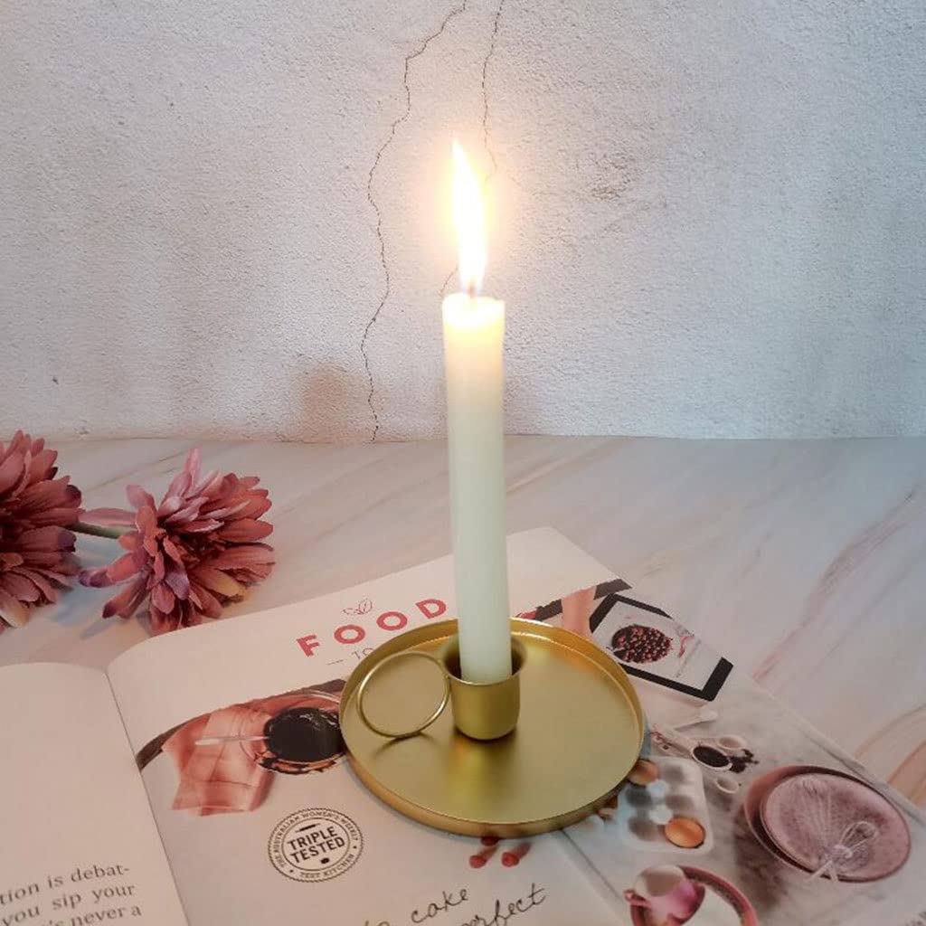 HTTGDGDH Candle Holder Metal Retro Candlestick Taper With Handle For Tabletop Wedding,Argento-1pcs