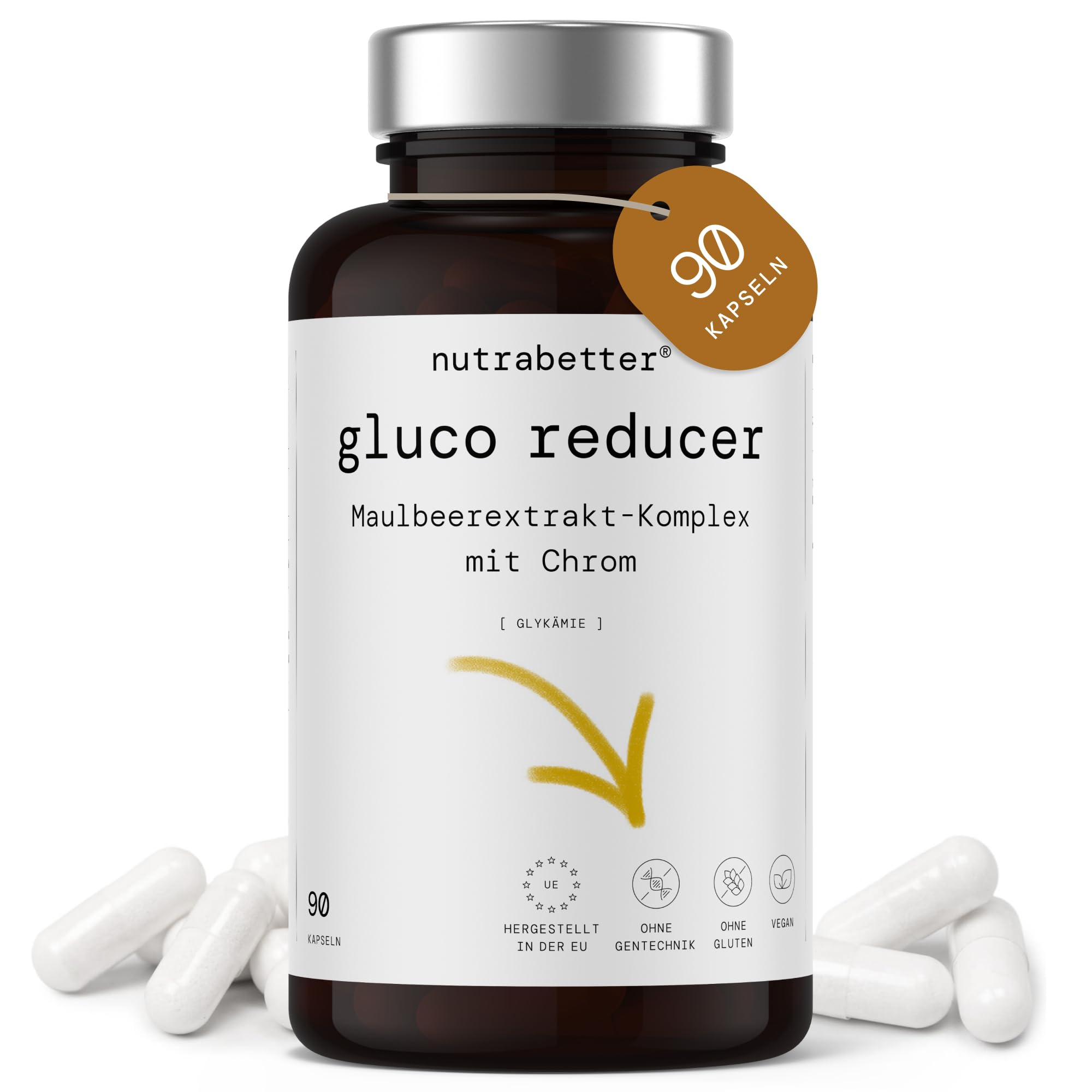 Morbeerextrakt 750 mg + Chrom | 90 vegane Kapseln | Unterstützt den normalen Blutzuckerspiegel | Mit Chrom für einen gesunden Zuckerstoffwechsel | nutrabetter®