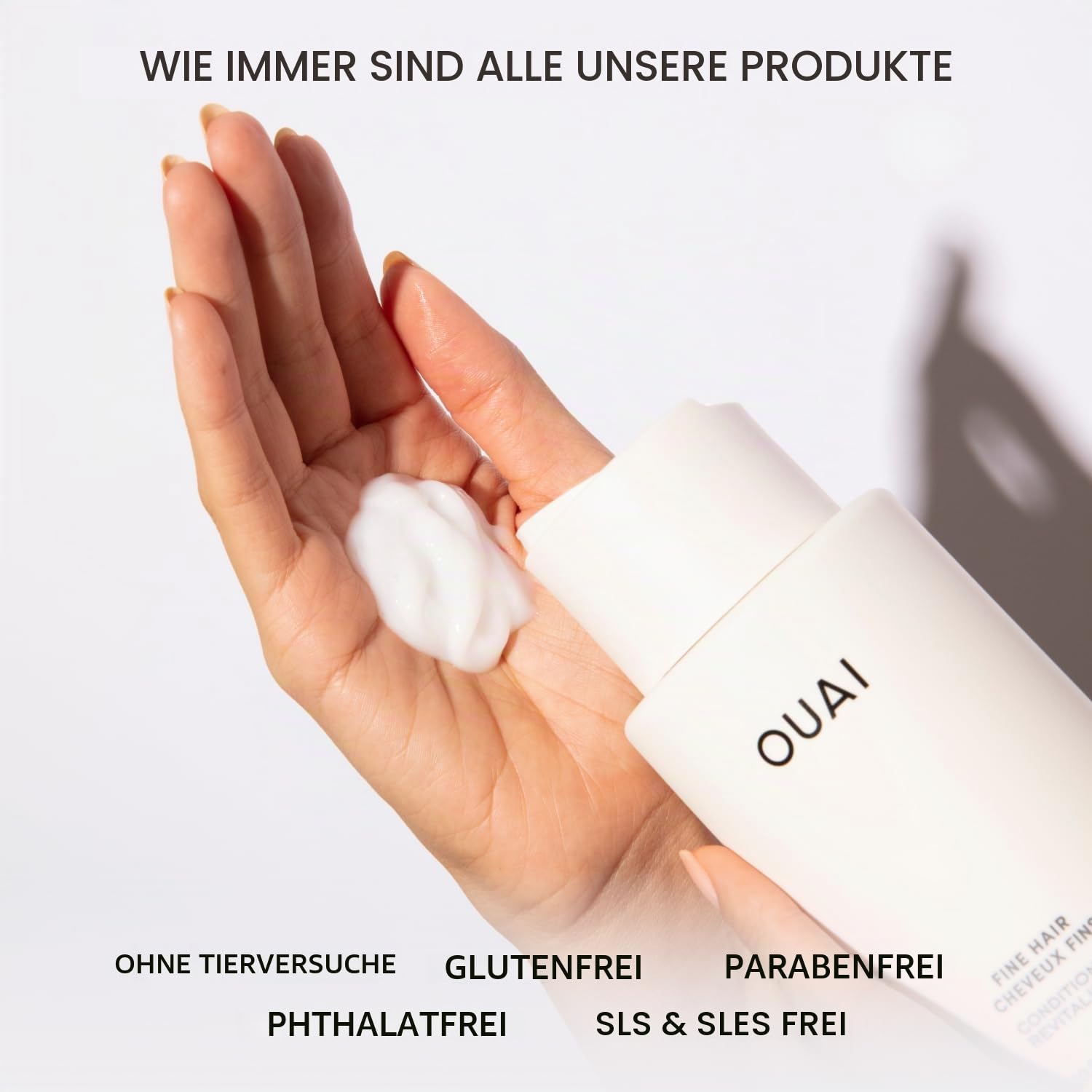 OUAI Fine Hair Conditioner Nachfüllbeutel – Volumen-Conditioner für feines Haar mit Keratin, Biotin & Chiasamenöl – mehr Fülle, Sprungkraft & Geschmeidigkeit – paraben-sulfat- & phthalatfrei - 946 ml