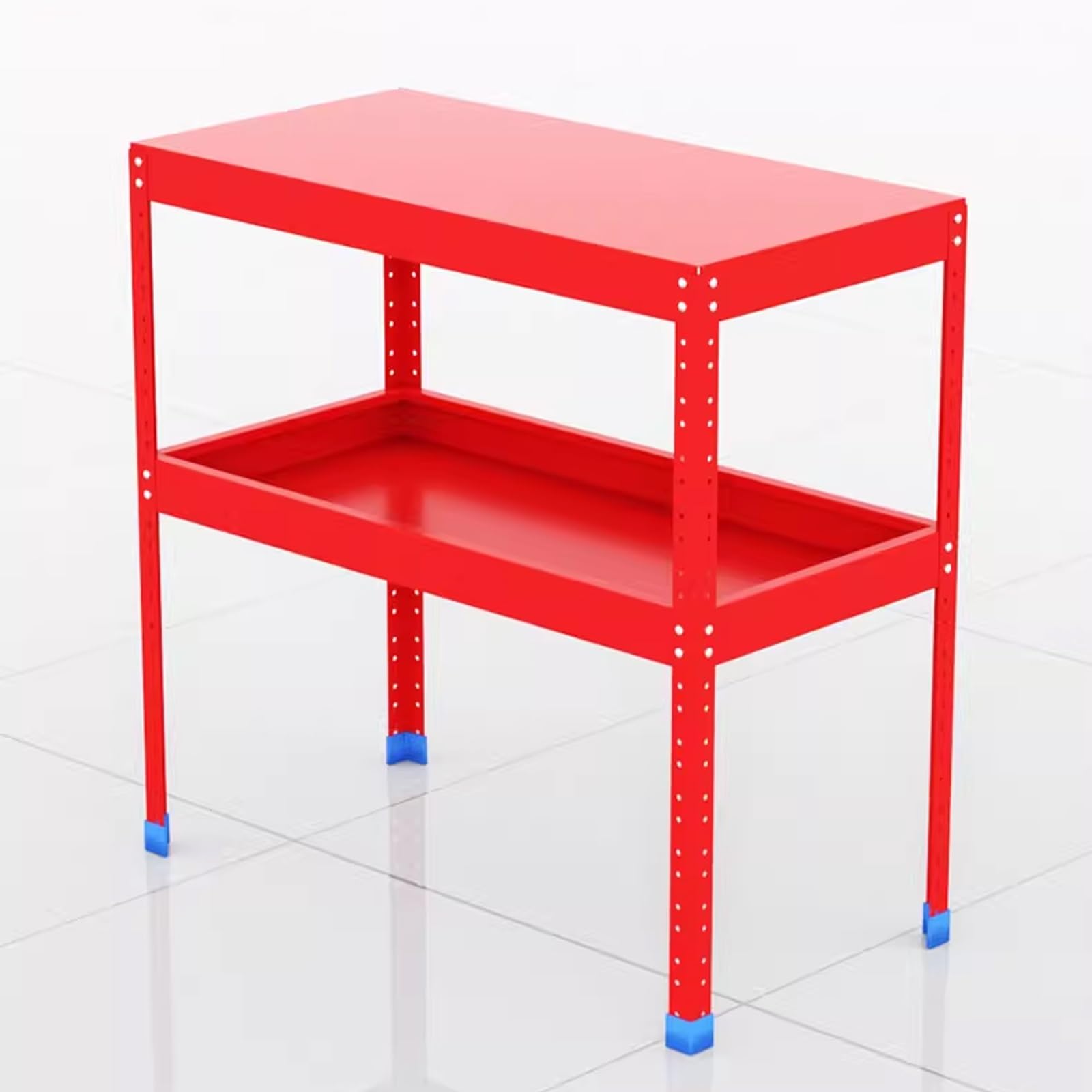 Mesa de trabajo de altura ajustable con estantes de almacenamiento, marco de aleación de zinc y hierro, banco de trabajo de carga fuerte para garaje, taller, oficina, uso comercial
