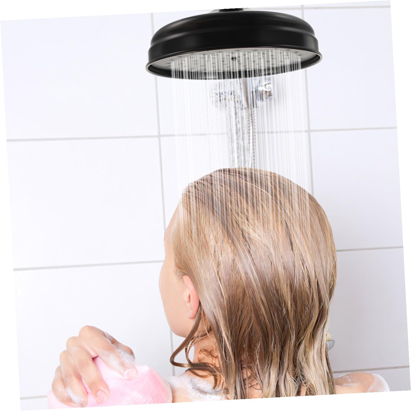 SHINEOFI Rociador de Ducha de Lluvia de Cobre para Baño y Sistema Antiobstrucción Retro Salida Tipo Cascada Diseño Delicado y Peso Ligero