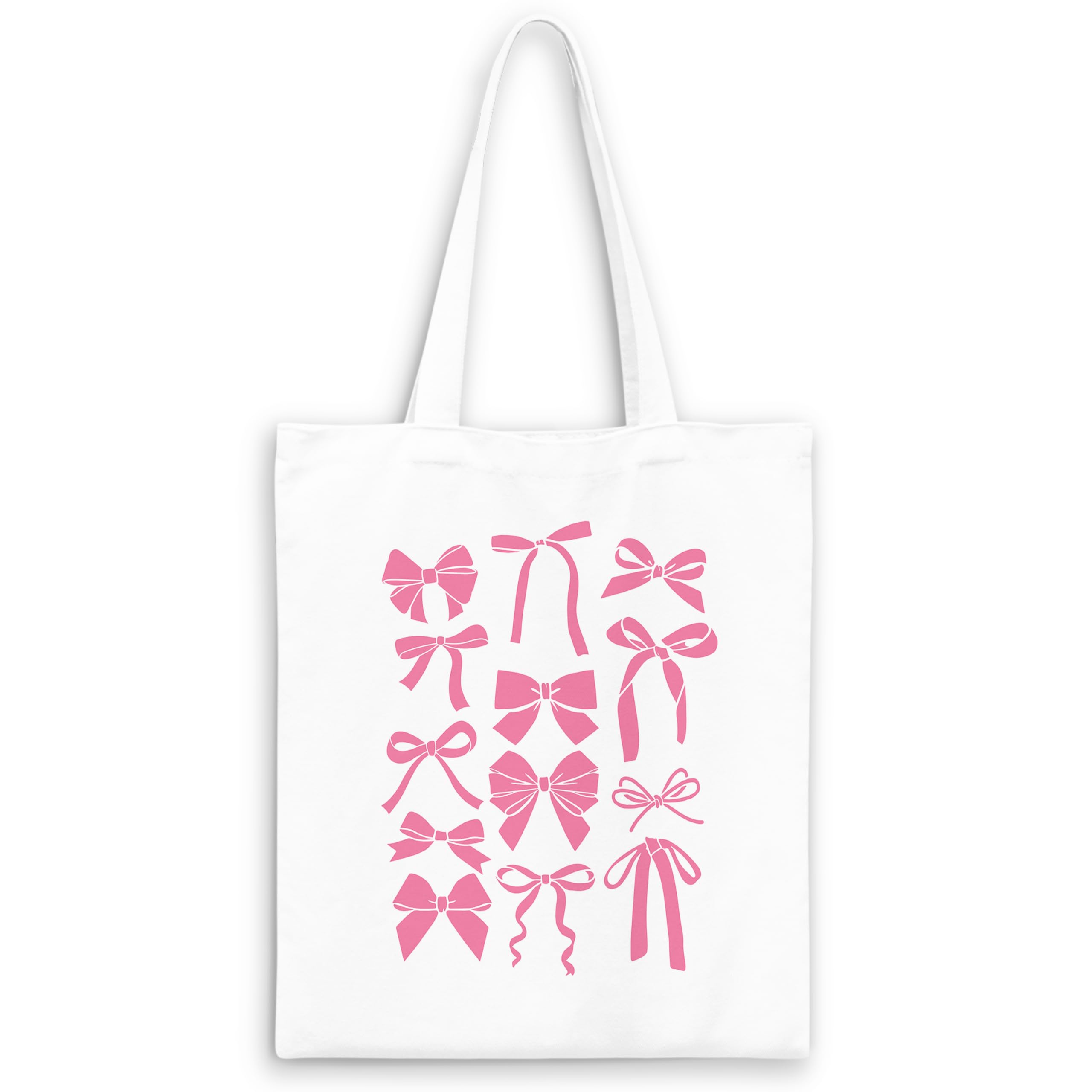 JWVK Blue Full Bow Preppy Tote Aesthetic,Coquette Preppy Trendy Gifts for Women,Reusable Grocery Bags Shopping Bags