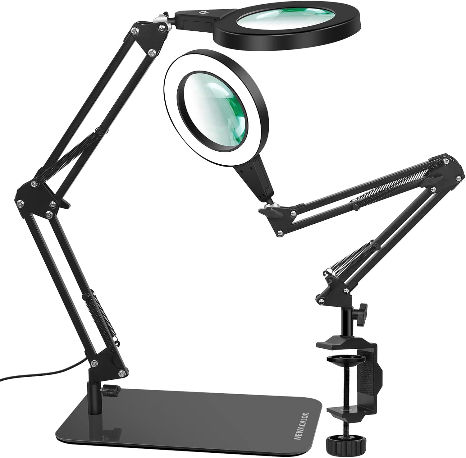 Magnifying Desk Lamp, 2 in 1 LED Magnifying Lamp Metal Arm Desk Lamp