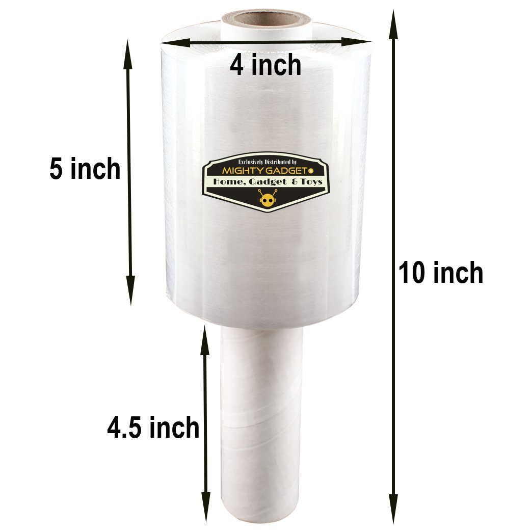 Super Brands 6 Pack of Mighty Gadget (R) Industrial Strength Mini Stretch Wrap Film with Handle for Pallet Wrap, Moving Supplies Stretch Wrap & Shrink Wrap - 80 Gauge, 5” x 1000 ft