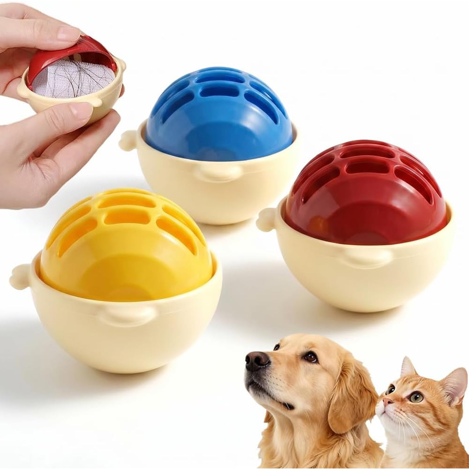 3PCS Laundry Lint Balls for Washing Machine, Floating Mesh Traps for Pet Hair Remover, Lint Debris Collector, Reusable Filter for Dog Cat Hair