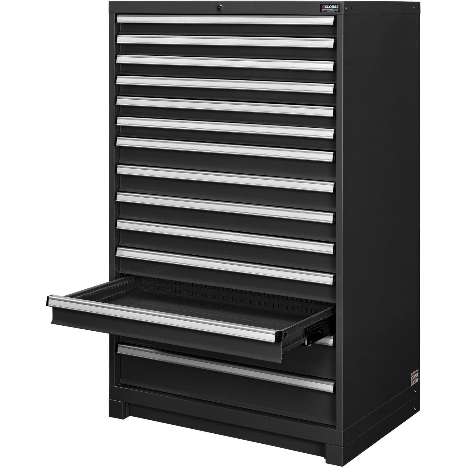Global Industrial Modular 14 Drawer Cabinet with Lock, w/o Dividers, 36