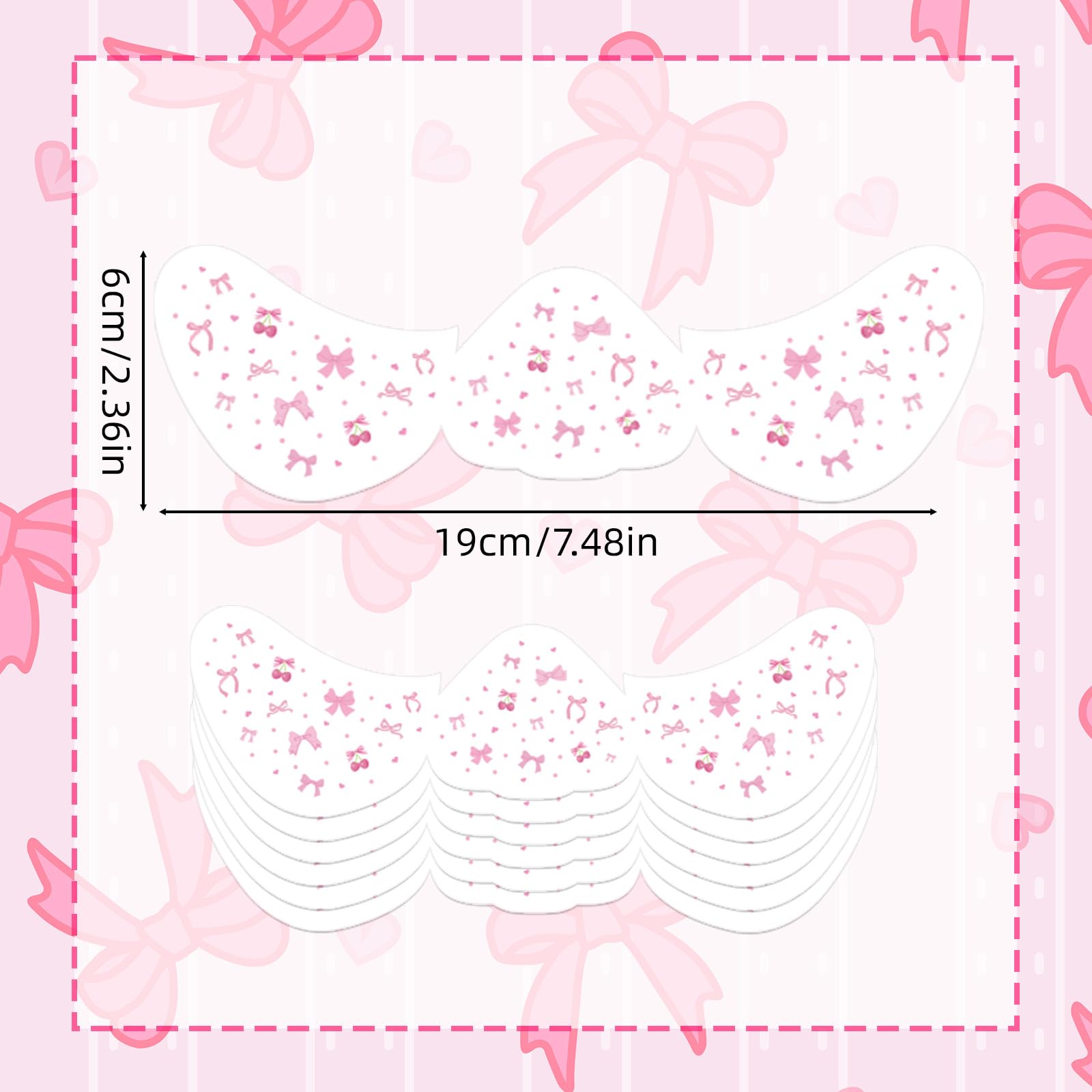 6pcs Pink Bow Face Freckle Tattoo Stickers, Waterproof Temporary Tattoos for Women Perfect for Makeup St. Patrick's & Costume Parties - Image 2