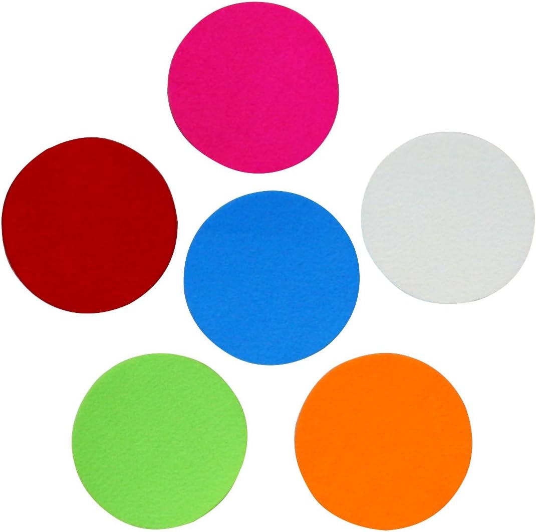 Assorted Colored Adhesive Felt Circles; 1/2", 1.5", 3" and