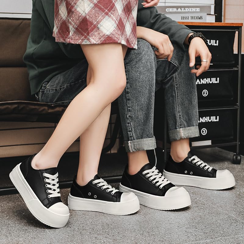 Men's Comfortable Leather Casual Sports Shoes - Thick PVC Anti-Slip and wear-Resistant Sole with Thick Heel Design2