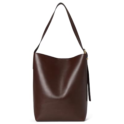 Madewell The Essential Bucket Tote in Leather Handbags Chocolate Raisin