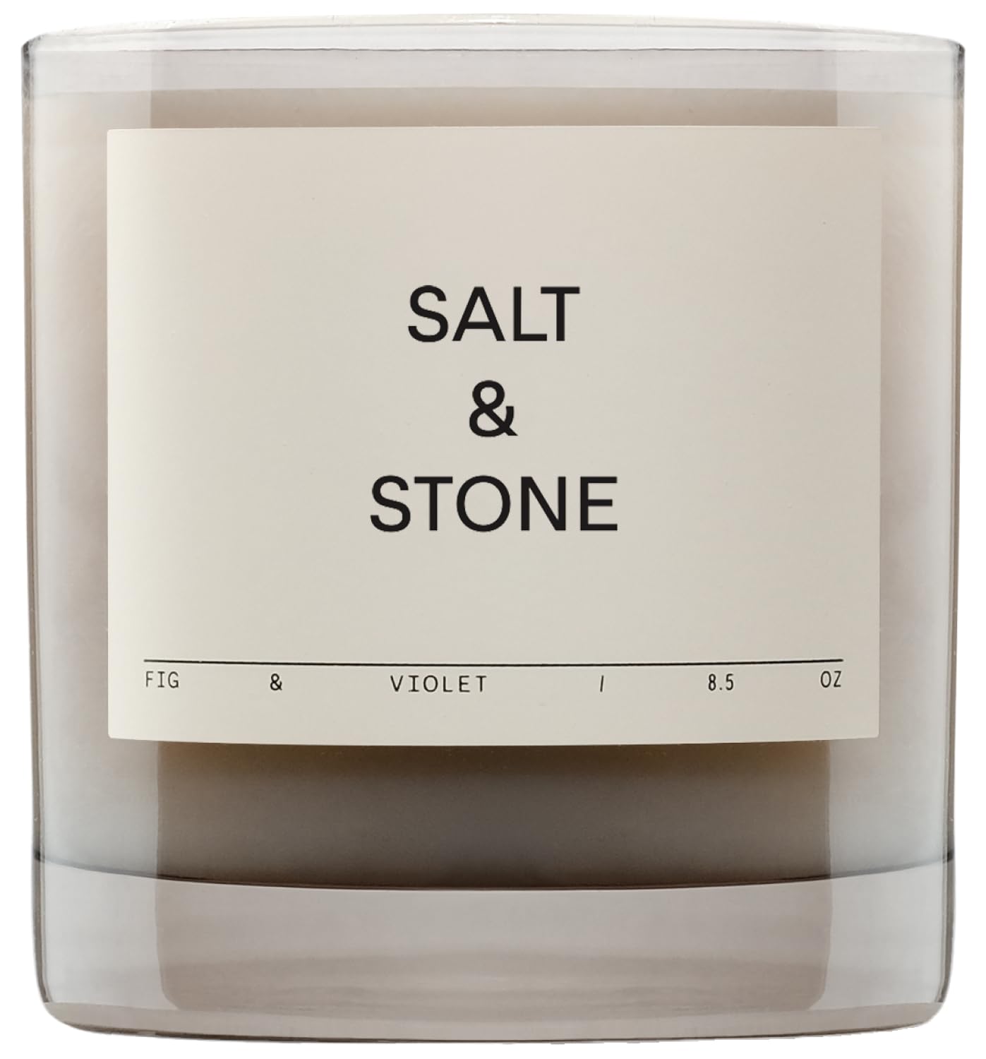 SALT & STONE Scented Candle | Hand-Poured, Aromatic & Fragrant | Made with Natural Coconut & Soy Blend Wax | 100% Cotton Wick | Long-Lasting 50 Hour Burn Time (8.5 oz) (Fig & Violet)